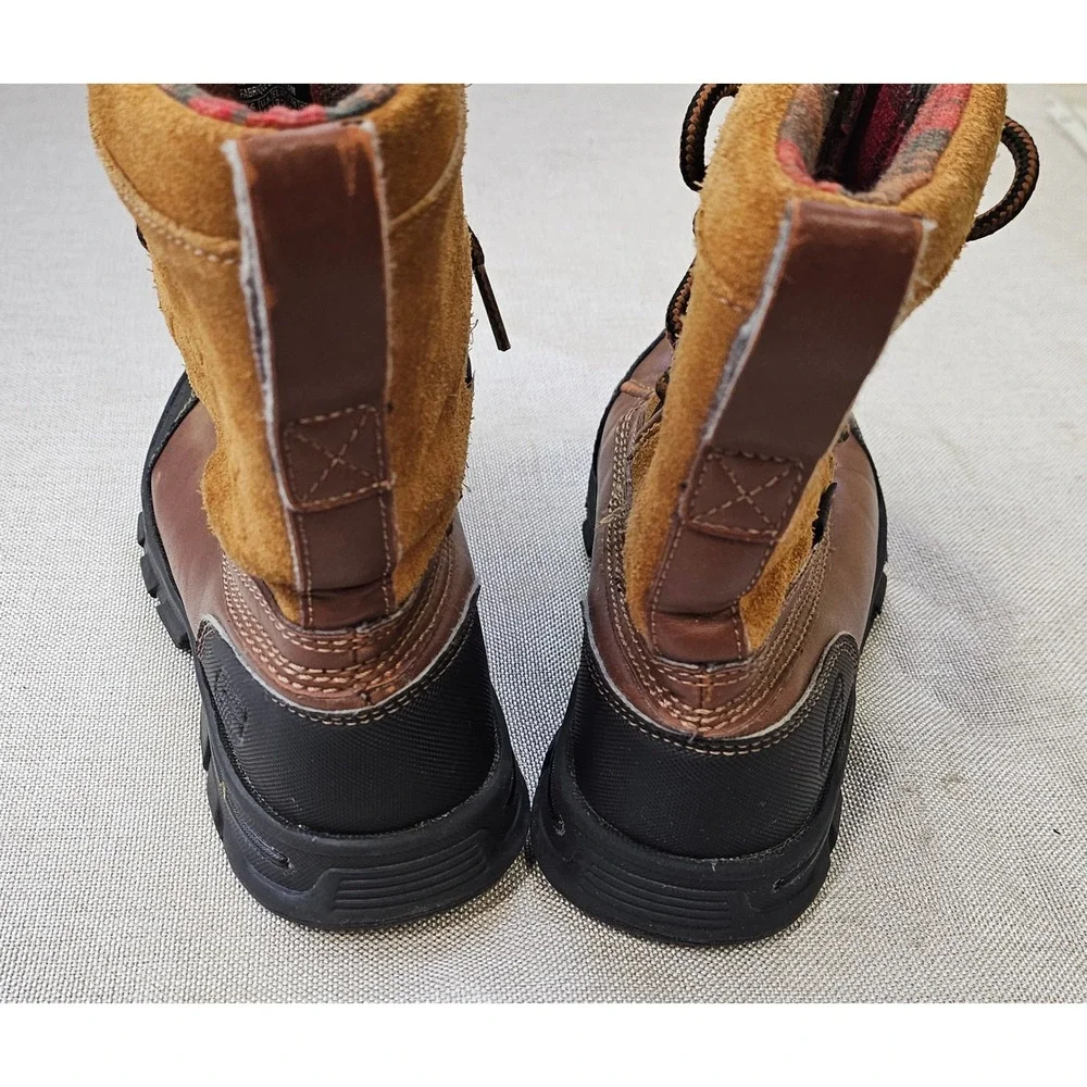 Skechers Duck Boots Youth 1 Brown Water Resistant Leather Suede Winter SN 93867L